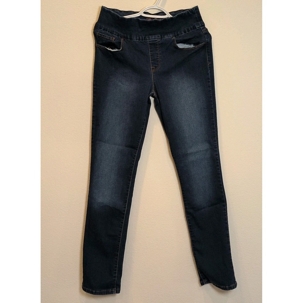 Gloria Vanderbilt Women Amanda Jeans Size 8 Blue Cotton Blend Classic Straight